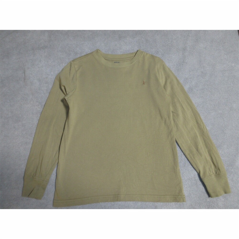 Polo Ralph Lauren Boys Long Sleeve Crew Neck T-Shirt Khaki Tan Size 7